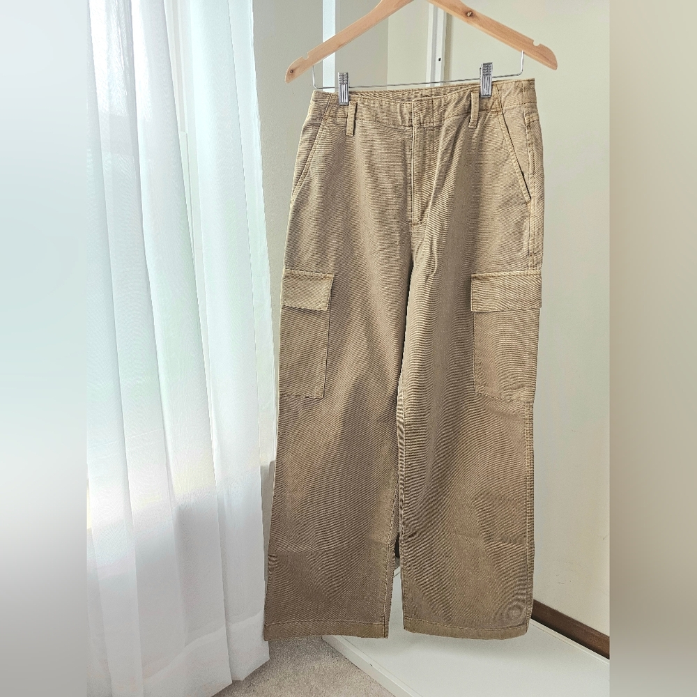 GAP Wide Leg Khaki Cargo Pants